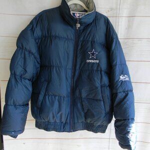 VINTAGE PRO PLAYER 90'S BLUE DOWN DALLAS COWBOYS PUFFER JACKET COAT XL